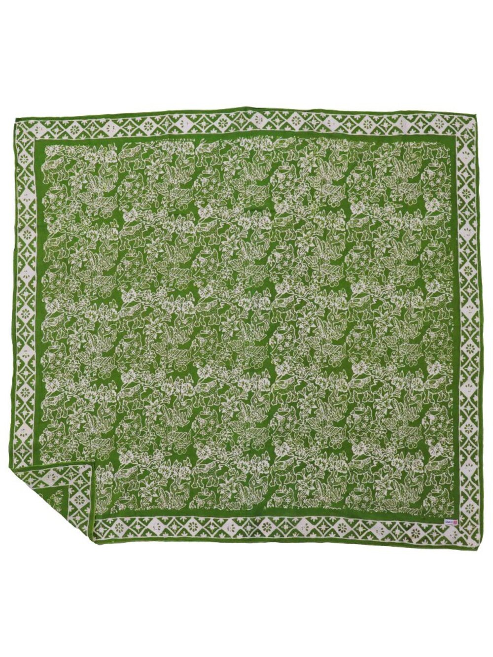 Large 39" Batik Bandana, Green Serenity, Hand Dyed Cotton